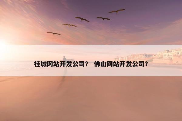 桂城网站开发公司？ 佛山网站开发公司？