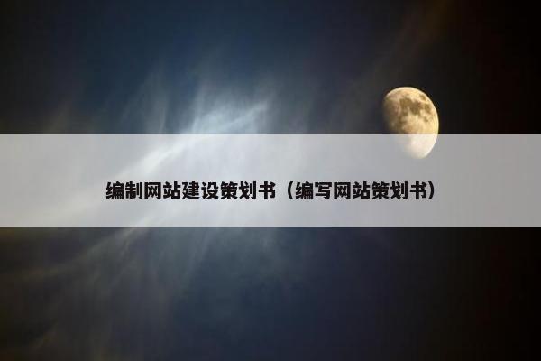编制网站建设策划书（编写网站策划书）