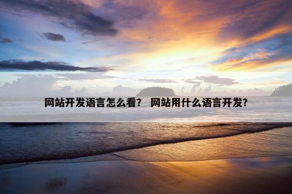 网站开发语言怎么看？ 网站用什么语言开发？