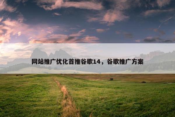 网站推广优化首推谷歌14，谷歌推广方案