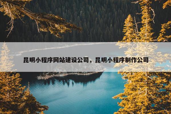 昆明小程序网站建设公司，昆明小程序制作公司