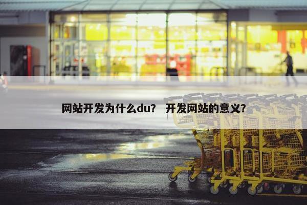 网站开发为什么du？ 开发网站的意义？