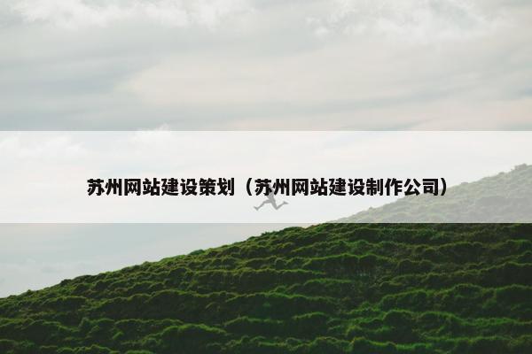 苏州网站建设策划（苏州网站建设制作公司）