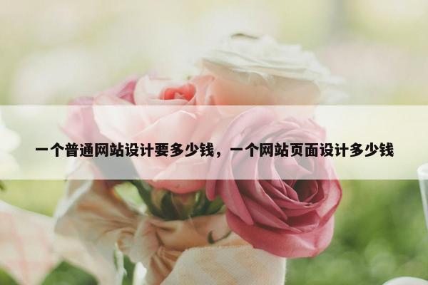 一个普通网站设计要多少钱，一个网站页面设计多少钱