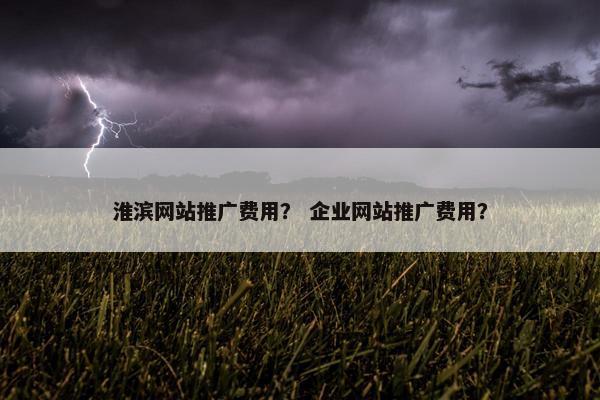 淮滨网站推广费用？ 企业网站推广费用？