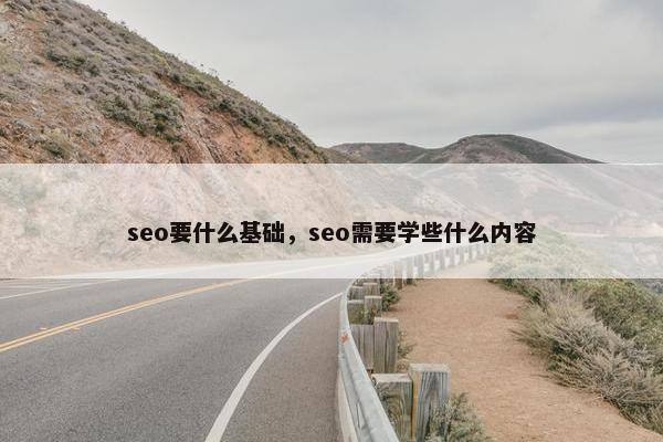 seo要什么基础，seo需要学些什么内容