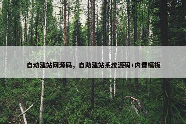 自动建站网源码，自助建站系统源码+内置模板