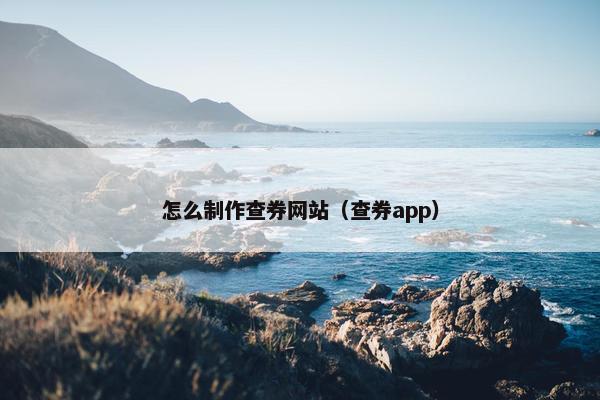 怎么制作查券网站（查券app）