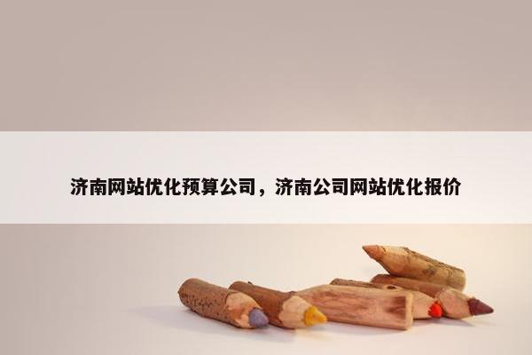 济南网站优化预算公司，济南公司网站优化报价
