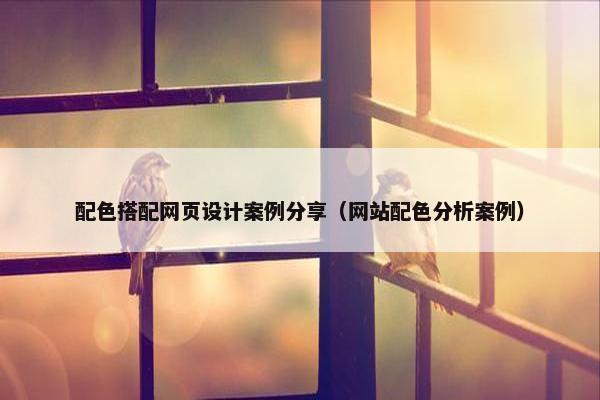 配色搭配网页设计案例分享（网站配色分析案例）
