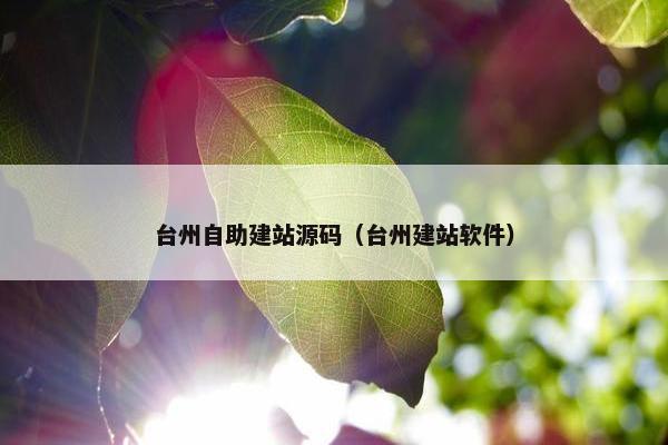 台州自助建站源码（台州建站软件）