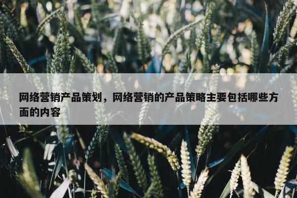 网络营销产品策划，网络营销的产品策略主要包括哪些方面的内容