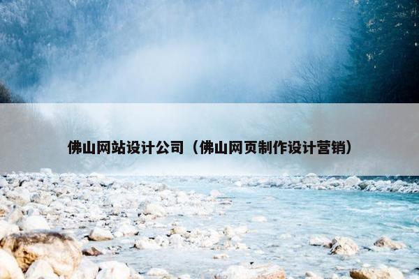 佛山网站设计公司（佛山网页制作设计营销）