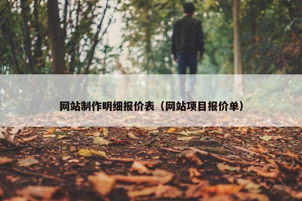 网站制作明细报价表（网站项目报价单）