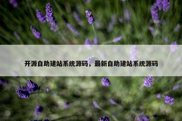 开源自助建站系统源码，最新自助建站系统源码