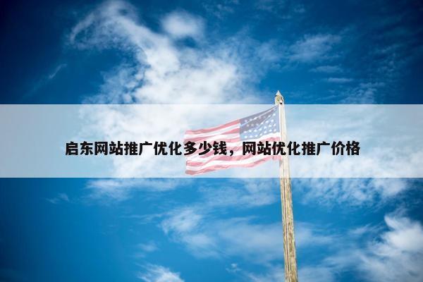 启东网站推广优化多少钱，网站优化推广价格