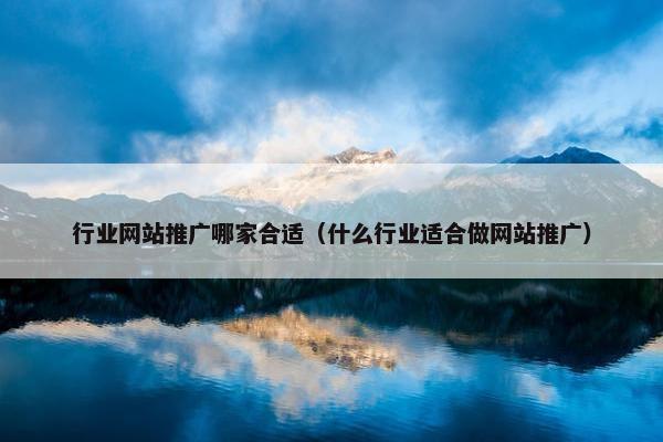 行业网站推广哪家合适（什么行业适合做网站推广）