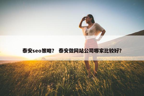 泰安seo策略？ 泰安做网站公司哪家比较好？