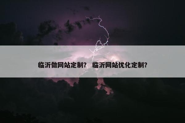 临沂做网站定制？ 临沂网站优化定制？