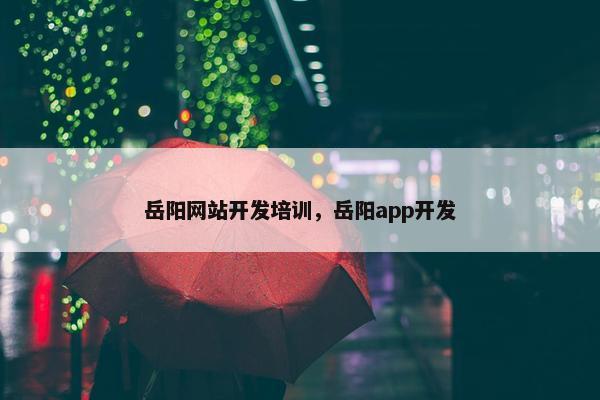 岳阳网站开发培训，岳阳app开发