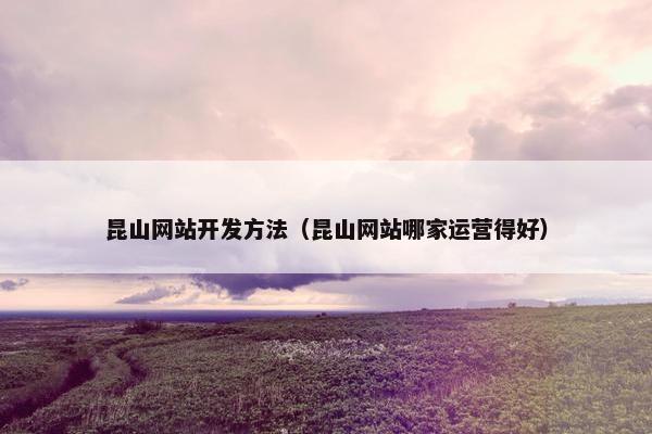 昆山网站开发方法（昆山网站哪家运营得好）