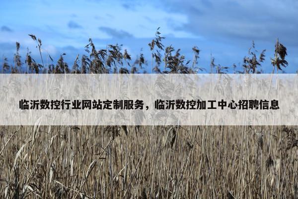 临沂数控行业网站定制服务，临沂数控加工中心招聘信息