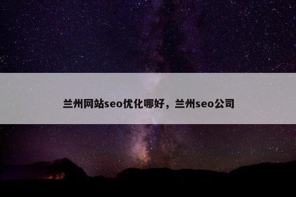 兰州网站seo优化哪好，兰州seo公司