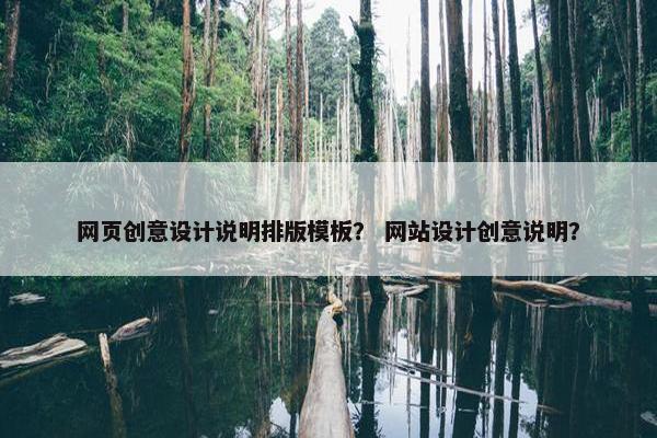 网页创意设计说明排版模板？ 网站设计创意说明？