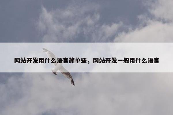 网站开发用什么语言简单些，网站开发一般用什么语言