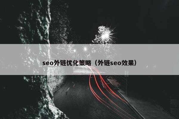 seo外链优化策略（外链seo效果）