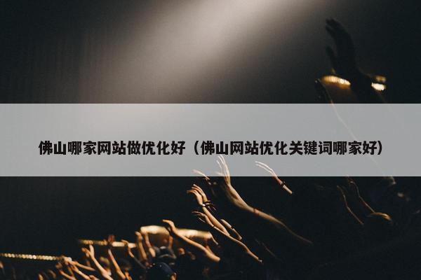 佛山哪家网站做优化好（佛山网站优化关键词哪家好）