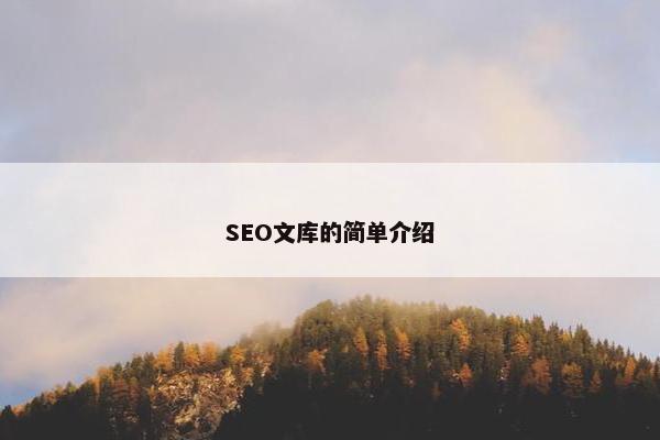 SEO文库的简单介绍