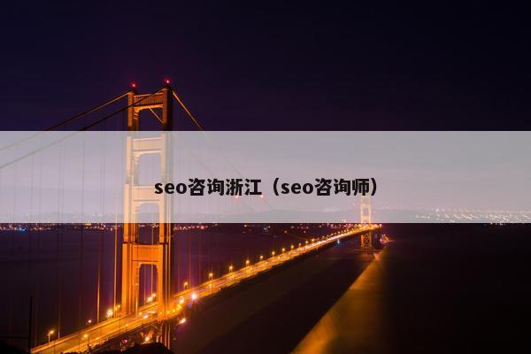 seo咨询浙江（seo咨询师）