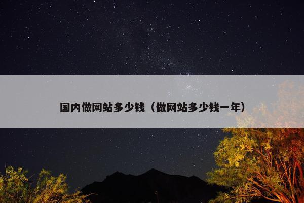 国内做网站多少钱（做网站多少钱一年）