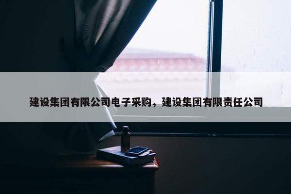 建设集团有限公司电子采购，建设集团有限责任公司