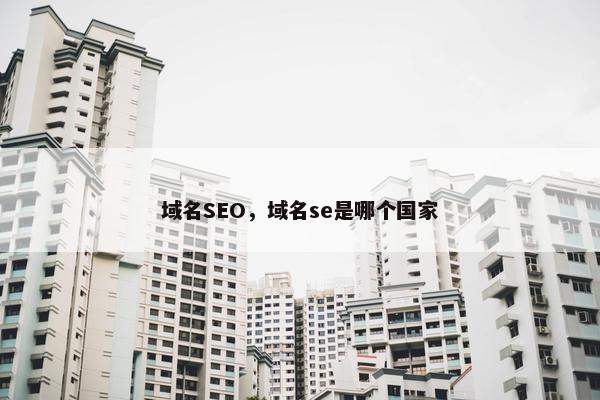 域名SEO，域名se是哪个国家