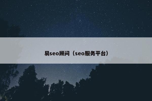 易seo顾问（seo服务平台）