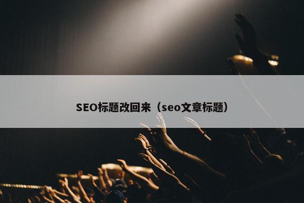 SEO标题改回来（seo文章标题）