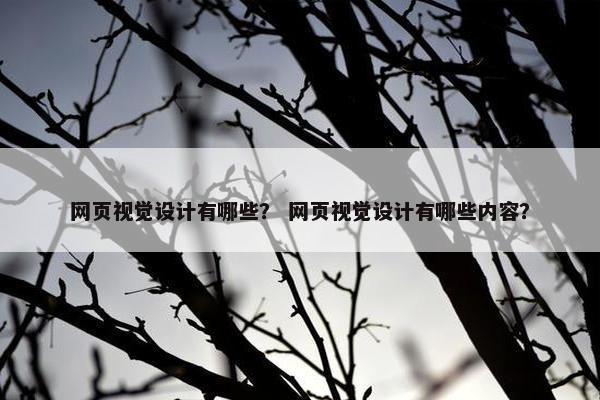 网页视觉设计有哪些？ 网页视觉设计有哪些内容？