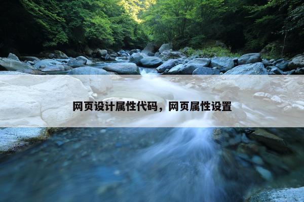 网页设计属性代码，网页属性设置