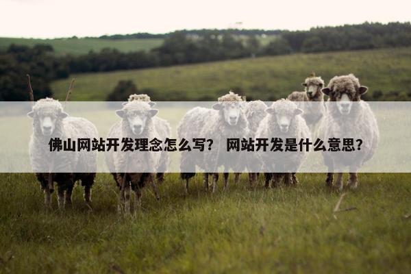 佛山网站开发理念怎么写？ 网站开发是什么意思？