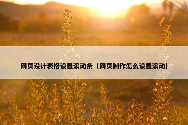 网页设计表格设置滚动条（网页制作怎么设置滚动）