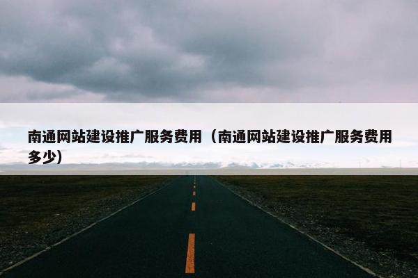 南通网站建设推广服务费用（南通网站建设推广服务费用多少）