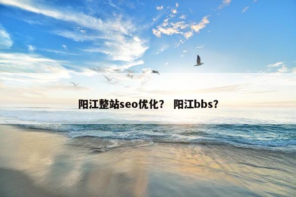 阳江整站seo优化？ 阳江bbs？